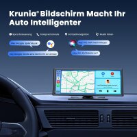 Krunia 9,26" Wireless CarPlay Display, tragbar, Apple CarPlay/Android Auto, Rückfahrkamera, Bluetooth 5.0, GPS, FM, Sprachsteuerung