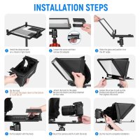NEEWER X12 Teleprompter, 14 inch, remote control, adjustable beam splitter glass, 75% light transmission