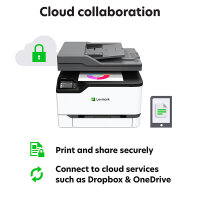 Lexmark XC2326 Color Multifunction Printer, 220–240 V, 2.6 A, for CX330/CX430/MC3200/MC3300/MC3400/XC2300 Series, Grey/White