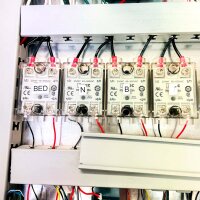 Industrial control cabinet with Novus N1040 controller, Mean Well NDR-240-48 power supply, RS485, Ethernet, emergency stop, control cabinet