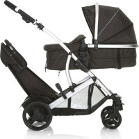 Hauck Duett 2, twin stroller, double seat, reversible seats, removable second seat, height-adjustable handle, black