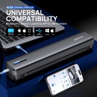 POLONO A4 Mobile Thermal Printer, Wireless, 21.6 x 27.9 cm, Smart AI App, Compatible with iOS/Android/Laptop, Portable for Office, Car, Travel, Black