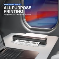 POLONO A4 Mobile Thermal Printer, Wireless, 21.6 x 27.9 cm, Smart AI App, Compatible with iOS/Android/Laptop, Portable for Office, Car, Travel, Black