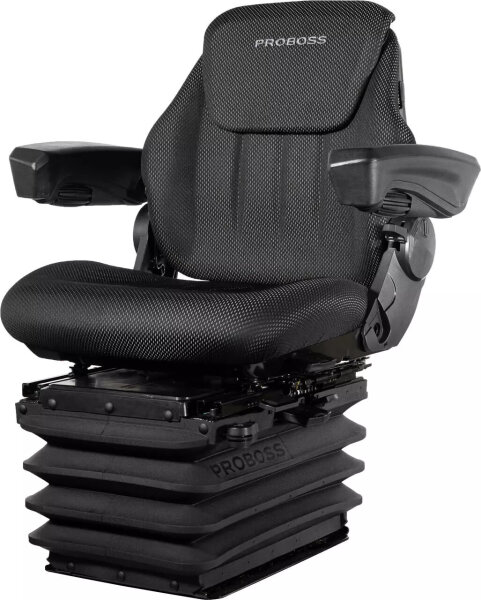 PROBOSS AS3520 Fahrzeugsitz, luftgefedert, mit Armlehnen, gefederte Basis, schwarz