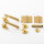 Karl Hoffmann Rock door handle set, 2 pieces, round rosettes, knurled handle, incl. mounting material, gold-colored