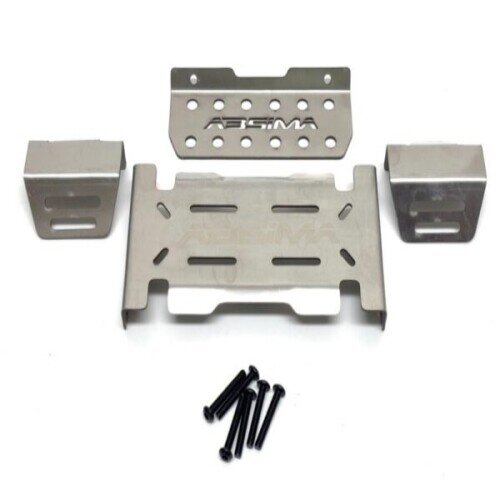 Absima 1231231 Aluminium-Chassis-Schutzset für CR3.4, 4-teilig, RC-Crawler Metall-Schutzplatten, Zubehör