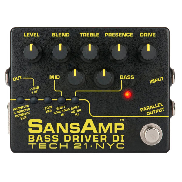 TECH 21 SansAmp Bass Driver DI V2, Bass Preamp, DI Box & Effects Pedal, Versatile Tone Control, Direct Recording
