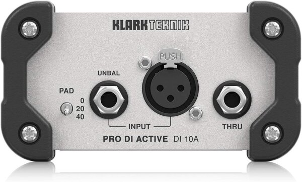 Klark Teknik PRO DI ACTIVE DI 10A, active DI box, MIDAS transformer, wide dynamic range, phantom power or battery
