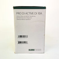 Klark Teknik PRO DI ACTIVE DI 10A, active DI box, MIDAS transformer, wide dynamic range, phantom power or battery