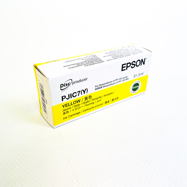 Epson PJIC7Y ink cartridge, 31.3 ml, yellow, compatible with Discproducer PP-100/PP-50, long-lasting print quality