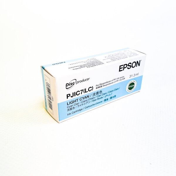 Epson PJIC7(LC) ink cartridge, 31.3 ml, light cyan, for Discproducer PP-100/PP-50, long-lasting print quality