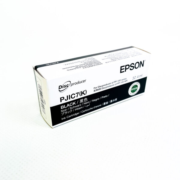 Epson PJIC7K ink cartridge, 32.4 ml, black, for Discproducer PP-100/PP-50, long-lasting print quality