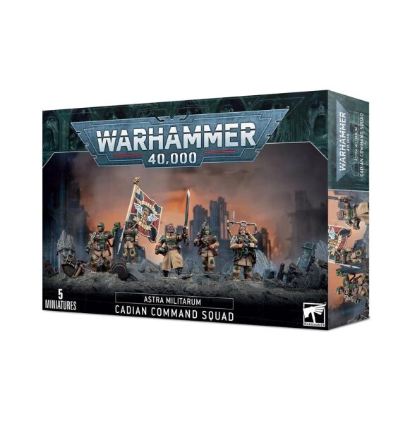 Warhammer 40000 Astra Militarum 99120105102 Cadian Command Squad, 5 miniatures, plastic kit, variably configurable