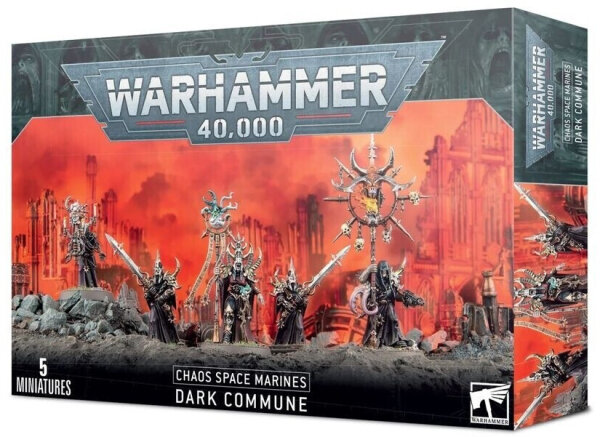 Warhammer 40000 Chaos Space Marines 99120102146 Dunkle Kommune, 5 Miniaturen, Kunststoff-Bausatz, schwarz
