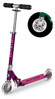 Micro Sprite LED Scooter, lila, Aluminium, LED-Dynamo-Räder, höhenverstellbar 63–95 cm, bis 100 kg, für Kinder & Jugendliche