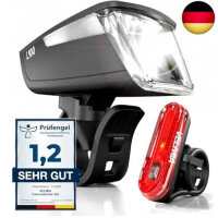 VELMIA L100 LED-Fahrradlicht-Set, 100 Lux, USB-C, IPX4,...