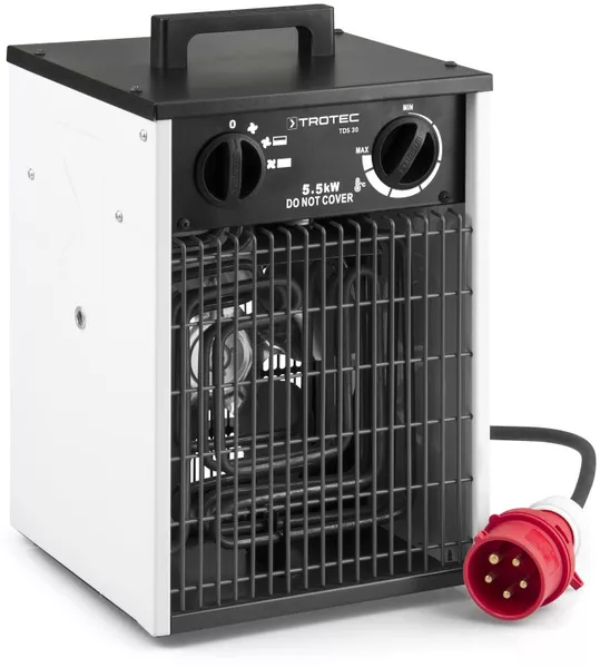 Trotec TDS 30 Elektroheizer, 5,5 kW, 400 V, 3 Heizstufen, Raumthermostat, Überhitzungsschutz, Temperaturregelung