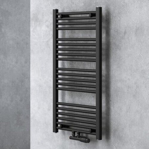 doporro RHE-100x50a Badheizkörper 1000x500 mm, Anthrazit, vertikal, Handtuchtrockner, Warmwasserbetrieb