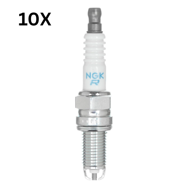 NGK DCPR8EKC 7168 Zündkerzen, 10 Stück, Doppel-Elektrode, langlebig, gelbe Verpackung