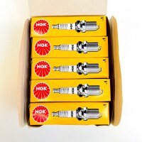 NGK DCPR8EKC 7168 Zündkerzen, 10 Stück, Doppel-Elektrode, langlebig, gelbe Verpackung