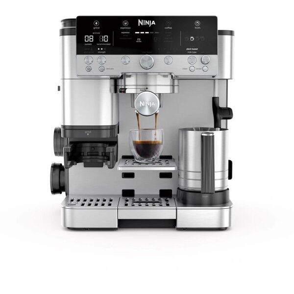 Ninja Luxe Café Premier ES601UK Espresso Machine, 1650W, Portafilter, Milk Frother, Programmable, Stainless Steel