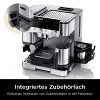 Ninja Luxe Café Premier ES601UK Espresso Machine, 1650W, Portafilter, Milk Frother, Programmable, Stainless Steel