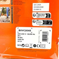 Black+Decker BXVC20XE Nass-Trockensauger, 20L, 80dB, kabelgebunden, Metallgehäuse, mit Beutel, schwarz