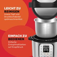 Instant Pot Duo Mini 3EU Multicooker 3L, Pressure Cooker, Slow Cooker, Rice Cooker, Sauté Pan, Yogurt Maker, Steamer, Stainless Steel