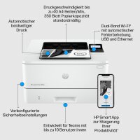 HP LaserJet Pro 4002dw Laserdrucker, Duplexdruck, schnelles Drucken, WLAN, USB, Ethernet, App-Steuerung, Wolf Pro Security