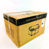 Aluminum Top Case 130 Black, Motorcycle Luggage Case, 62x46x39cm, Aluminum, Lockable, Weatherproof, Large Volume