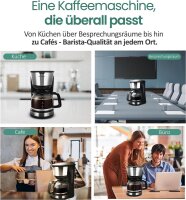 Emerio CME-122933 Filterkaffeemaschine, 1,25L, 1000W, für 10 Tassen, Schwarz/Silber, Permanentfilter, Tropfstopp, Glaskanne, Abschaltautomatik