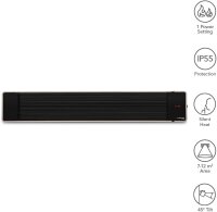 TROTEC IRD 1800, Infrarot-Dunkelstrahler, 1800 W, IP55, Outdoor-Heizstrahler, 3 Stufen, Fernbedienung, 45° schwenkbar, schwarz