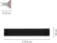 TROTEC IRD 1800, Infrarot-Dunkelstrahler, 1800 W, IP55, Outdoor-Heizstrahler, 3 Stufen, Fernbedienung, 45° schwenkbar, schwarz
