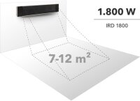 TROTEC IRD 1800, Infrarot-Dunkelstrahler, 1800 W, IP55, Outdoor-Heizstrahler, 3 Stufen, Fernbedienung, 45° schwenkbar, schwarz