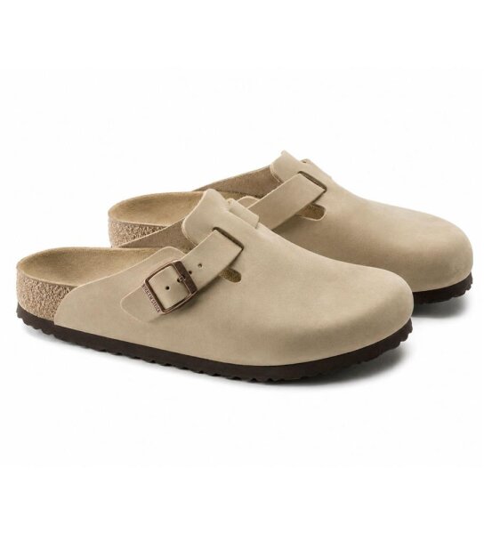 Birkenstock Boston Leo 0960813 clogs, size 37, narrow fit, brown, comfortable leather slipper with animal print