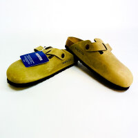 Birkenstock Boston Leo 0960813 clogs, size 37, narrow fit, brown, comfortable leather slipper with animal print