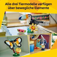 LEGO Creator 31173, 3-in-1 building set, toucan with flower, rebuildable into butterfly or tropical fish, creative toy for ages 7 and up