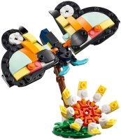 LEGO Creator 31173, 3-in-1 building set, toucan with flower, rebuildable into butterfly or tropical fish, creative toy for ages 7 and up