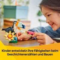 LEGO Creator 31173, 3-in-1 building set, toucan with flower, rebuildable into butterfly or tropical fish, creative toy for ages 7 and up