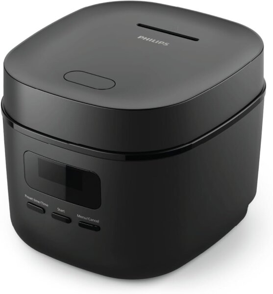 Philips HD3080/80 Mini-Reiskocher, 0,54L, 5-lagige Beschichtung, 5 Programme, 30-Minuten-Schnellkochen, Schwarz, B-Ware