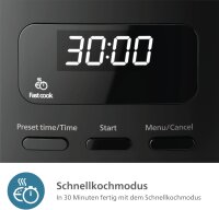Philips HD3080/80 Mini-Reiskocher, 0,54L, 5-lagige Beschichtung, 5 Programme, 30-Minuten-Schnellkochen, Schwarz, B-Ware