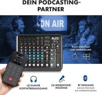 ALTO TrueMix 800FX Audio Mixer, 4 XLR microphone inputs, USB interface, Bluetooth, effects, ideal for podcasts, recording, live performances, DJs