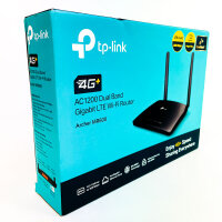 TP-Link Archer MR600 AC1200 4G+ LTE Router, Dual-Band, Gigabit, 300 Mbit/s 2,4 GHz, 867 Mbit/s 5 GHz, LAN/WAN-Port, Schwarz