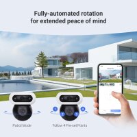 EZVIZ C90 Dual 4MP WiFi Outdoor Camera, Dual Lens, 360° Panoramic View, 40m Color Night Vision, AI Detection, Auto-Zoom, Active Defense