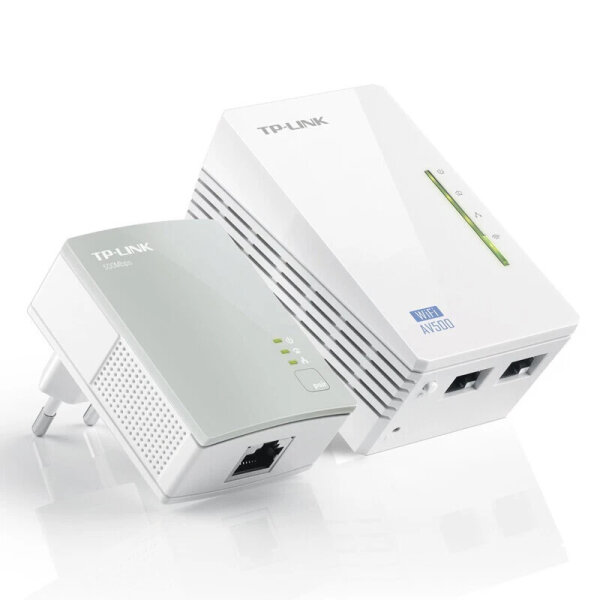 TP-Link TL-WPA4220KIT, 2er Set, WLAN Powerline Extender Kit, Netzwerkadapter, 600 Mbit/s, 2 LAN-Ports, Plug & Play
