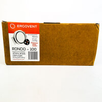 Ergovent Rondo-100 ventilation valve 100 mm, frameless, round, plasterable, magnetic disc valve, paintable diffuser