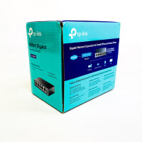 TP-Link TL-SG105, 5-Port Gigabit Switch, 2000 Mbps, Metal Housing, Fanless, Unmanaged, IGMP Snooping, Shielded Ports, Metallic Blue