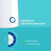 TP-Link TL-WA850RE WLAN-Repeater, 300 Mbit/s, Ethernet-Port, WPS, AP-Modus, App-Steuerung, LED abschaltbar, universal kompatibel, Weiß