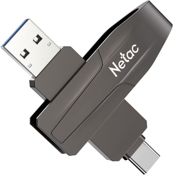 Netac US8 512GB externe SSD, tragbar, USB-C & USB 3.2, bis 550 MB/s, schneller Speicher für Fotos, Videos, Musik, Dateien