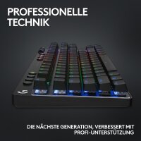 Logitech G PRO X TKL LIGHTSPEED, 920-012131, wireless RGB gaming keyboard, QWERTY DE, tactile FRA keys, 2.4 GHz/Bluetooth, black